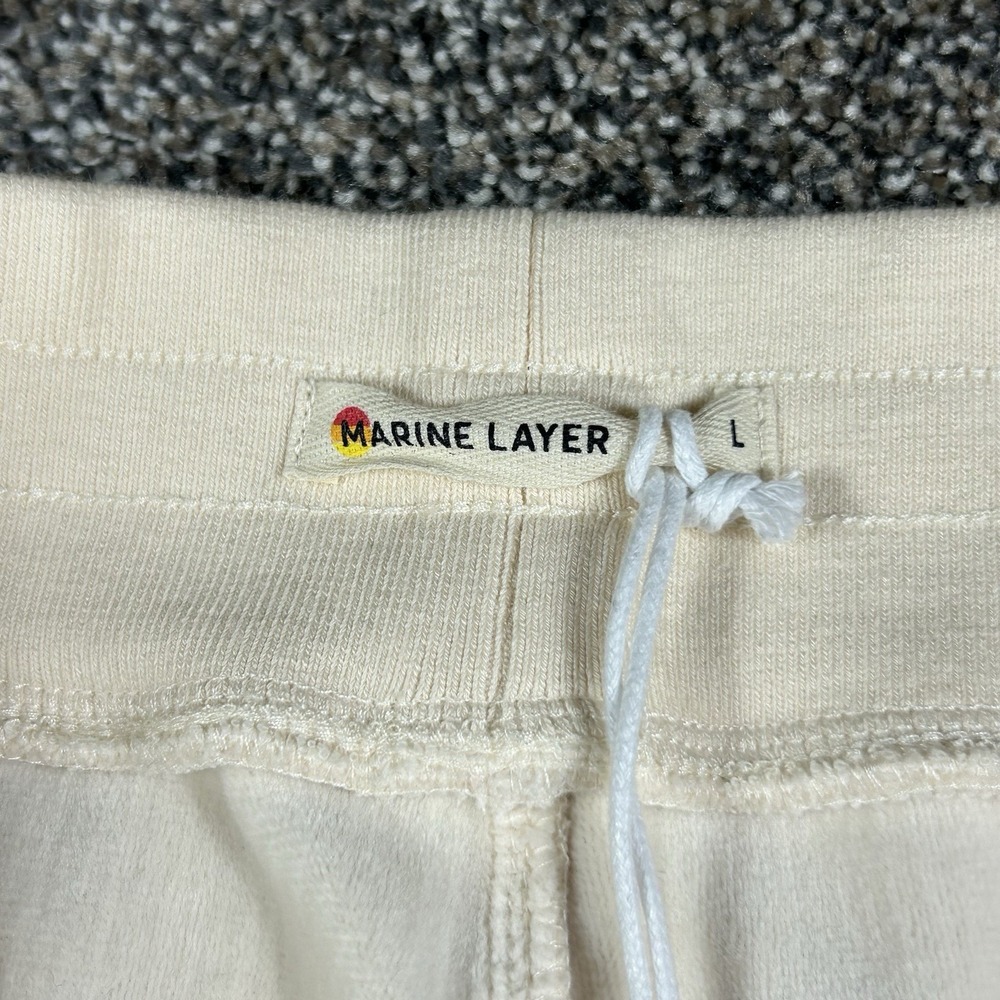 NEW Marine Layer Velour Corduroy Wide‎ leg Pants Womens Large Cream Comfort - Picture 3 of 12